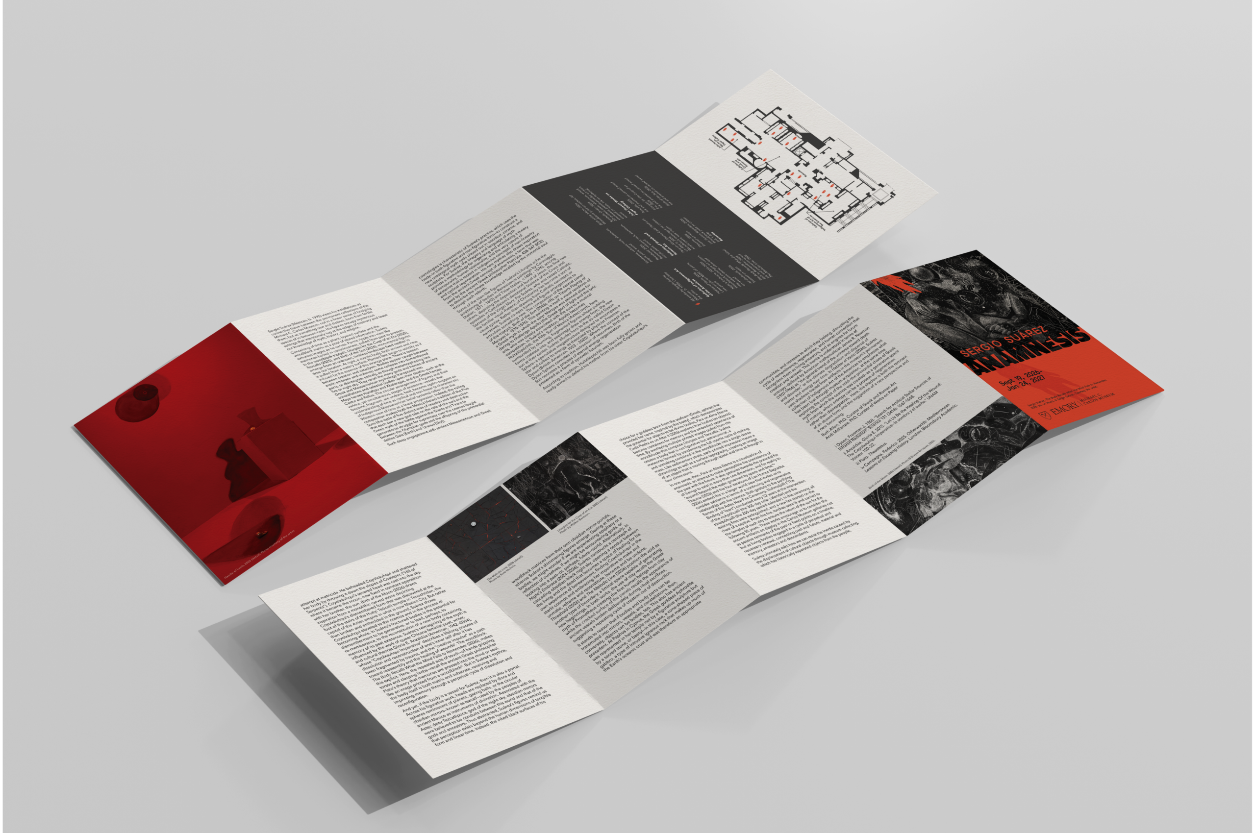 Folded brochure for Sergio Suarez art exhibition