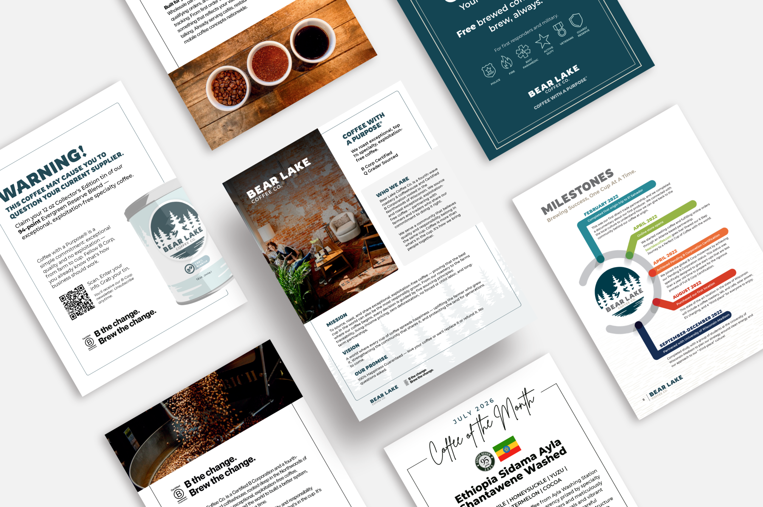 Bear Lake Coffee Co. marketing materials and brand collateral