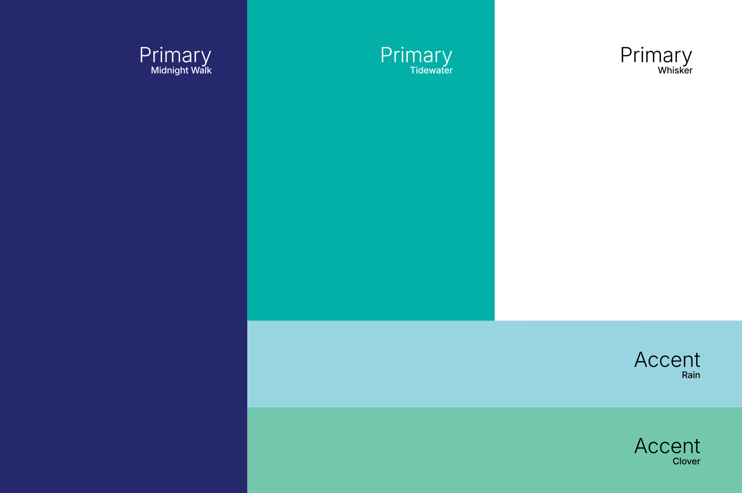 Color palette chart with primary and accent swatches