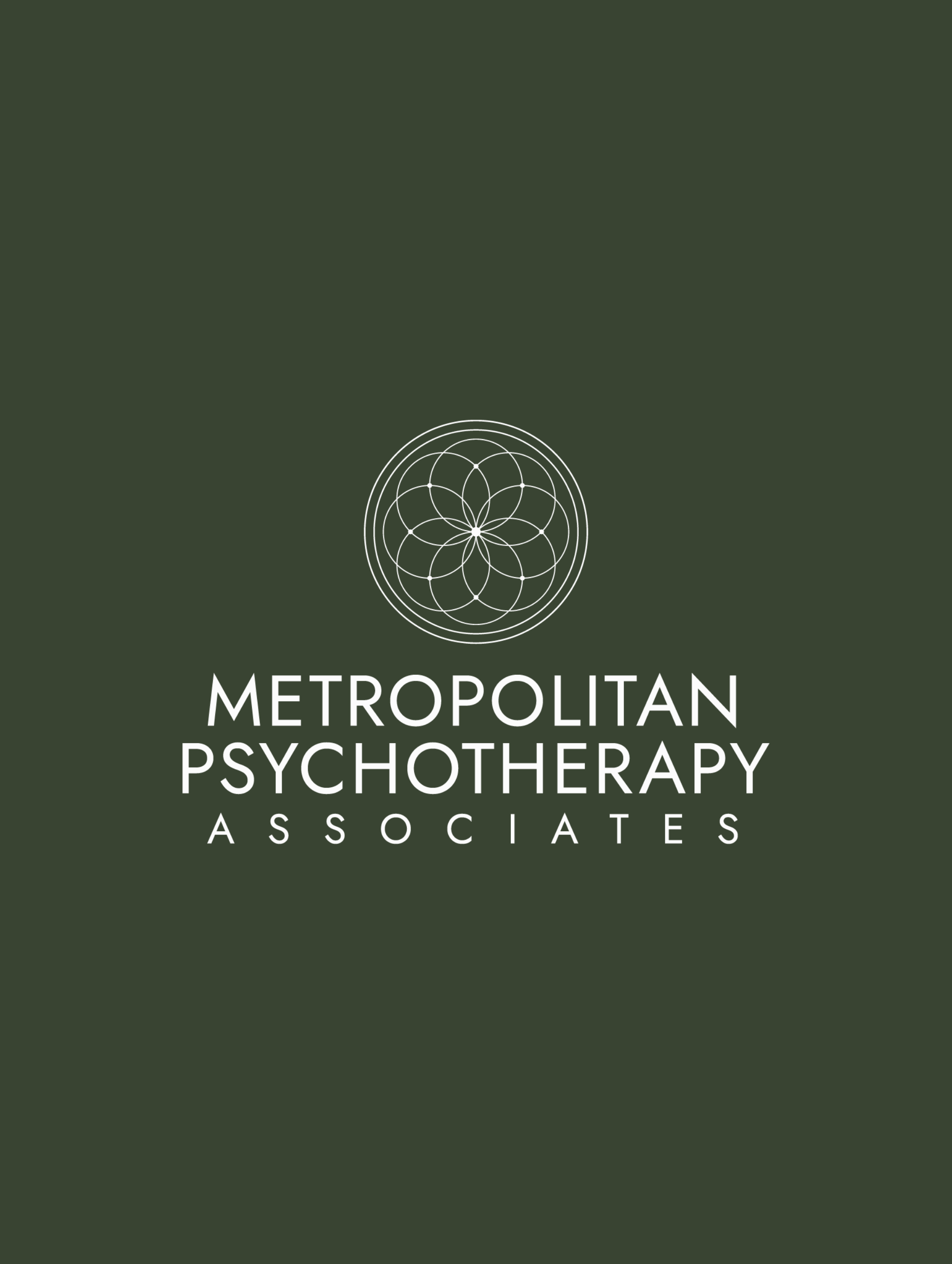 Metropolitan Psychotherapy Associates logo on green background