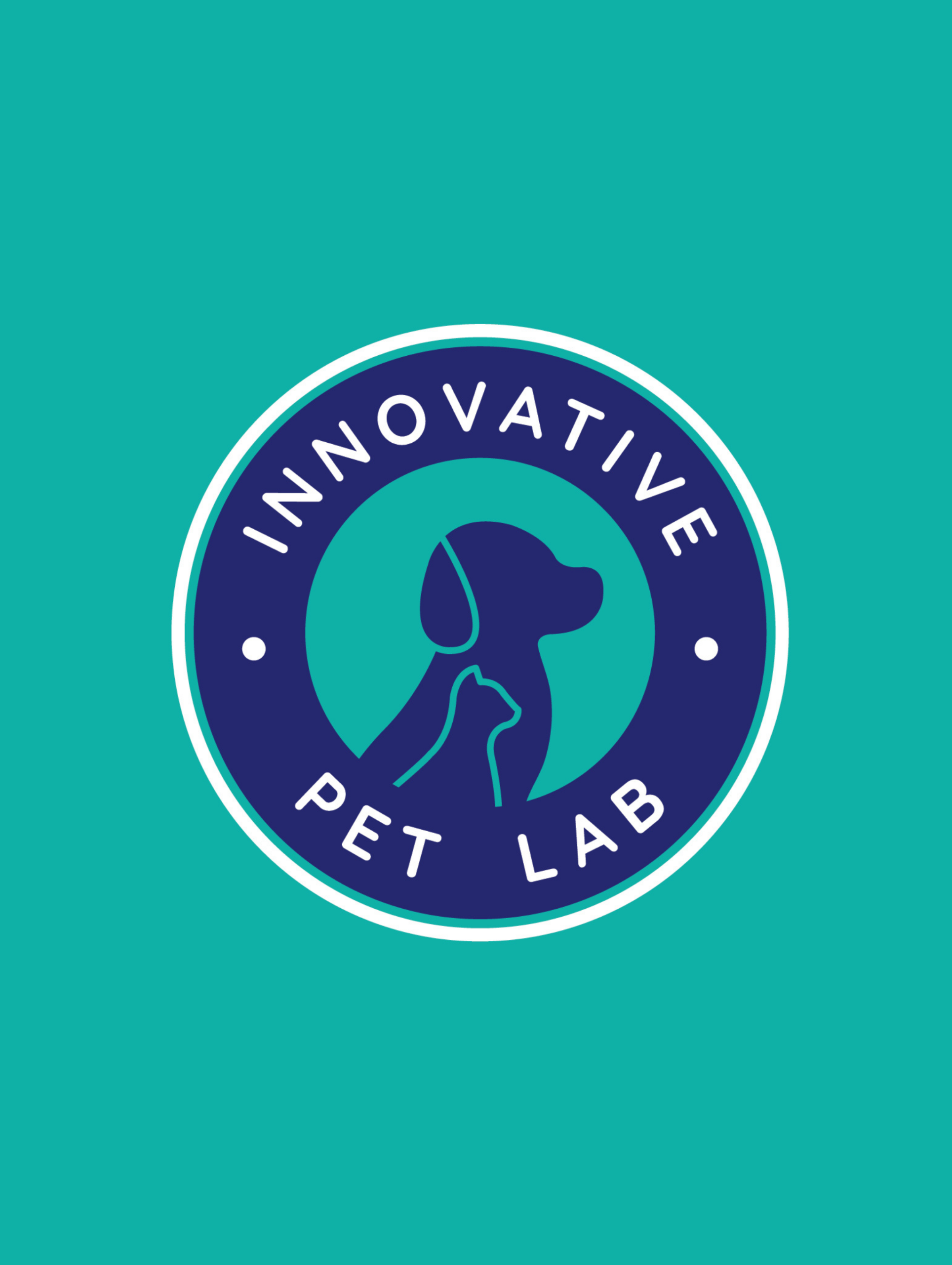 Innovative Pet Lab circular logo with dog and cat