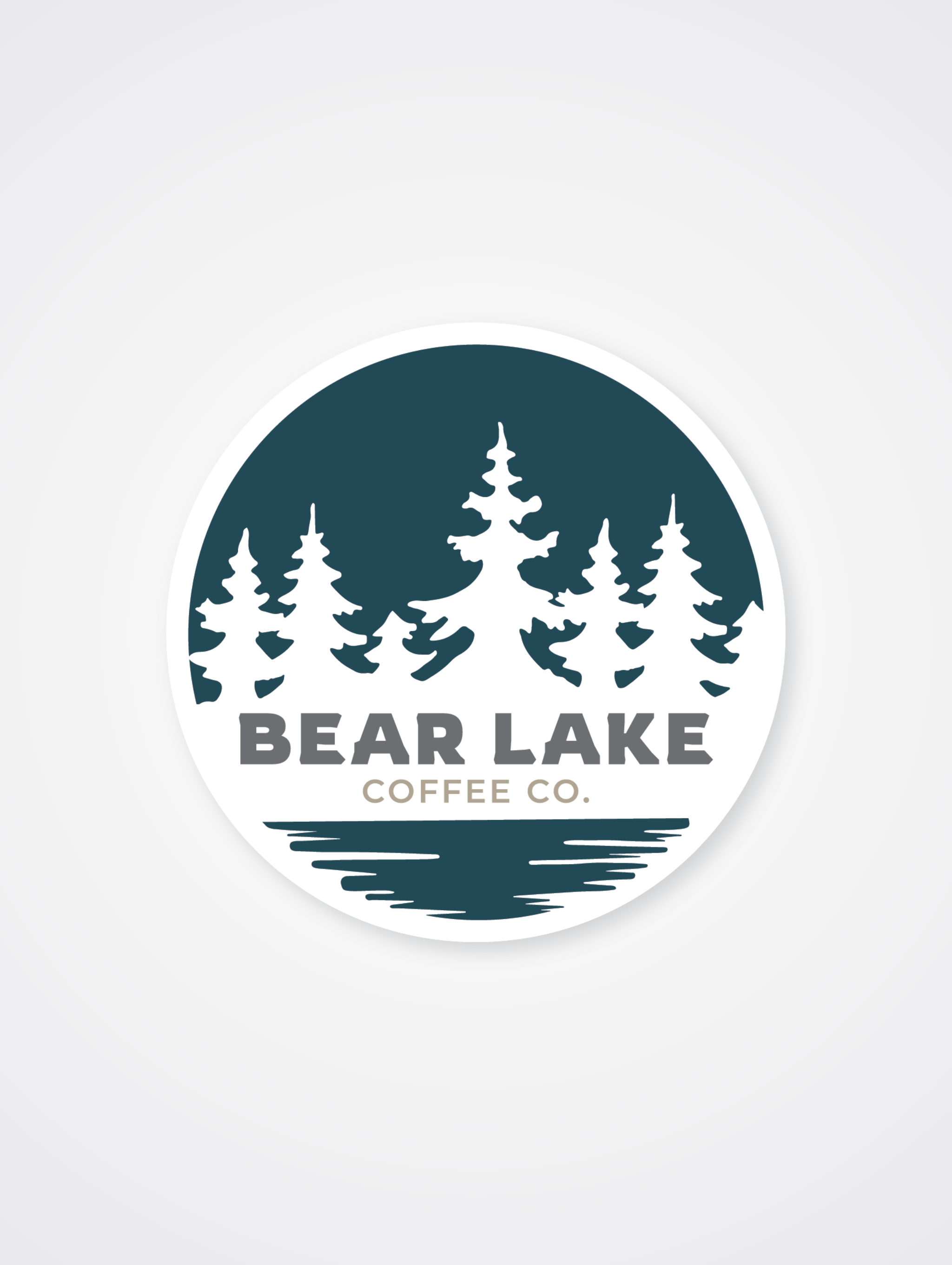 Bear Lake Coffee Co. circular logo with pine trees