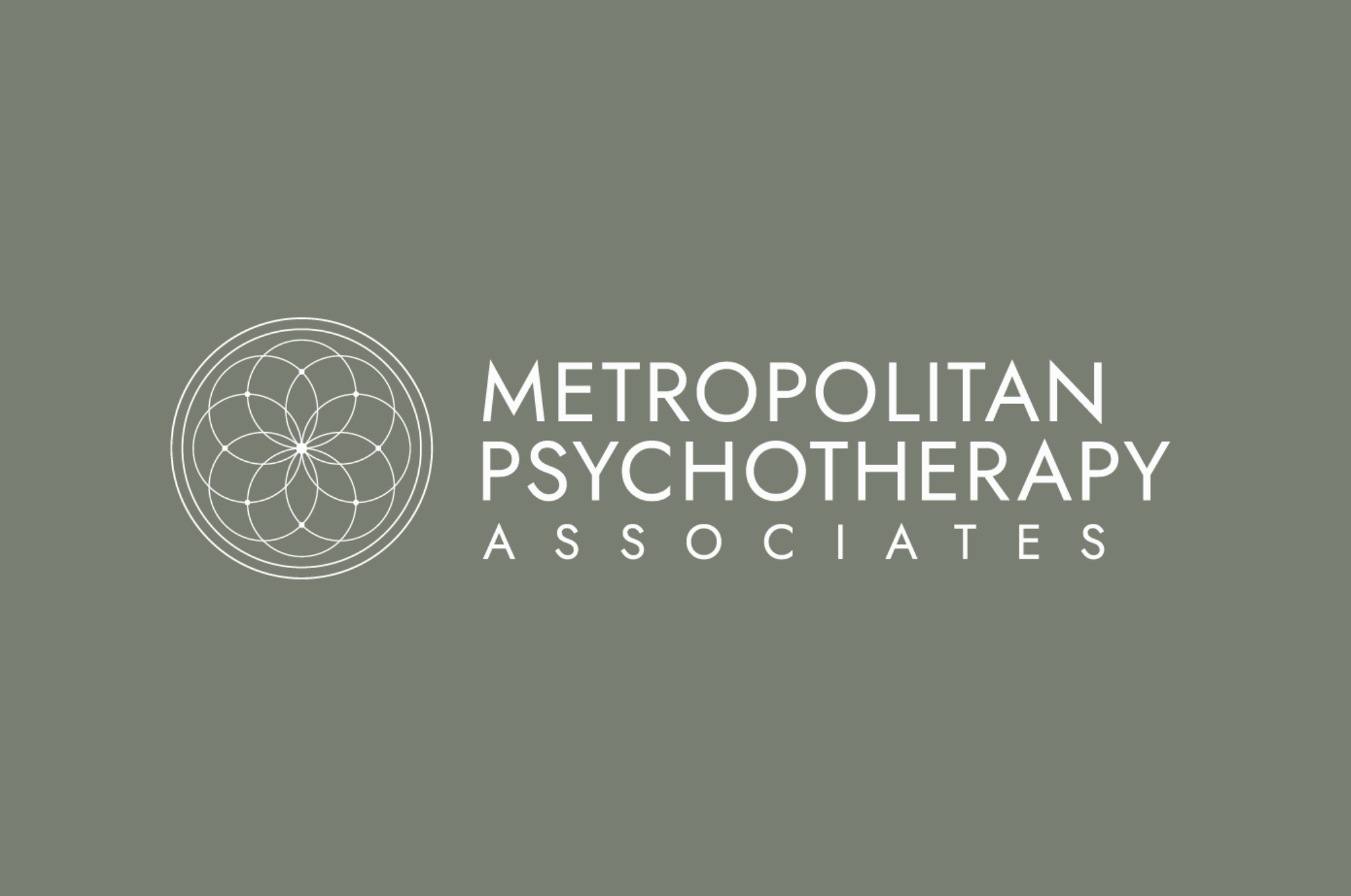 Metropolitan Psychotherapy Associates logo with flower mandala icon